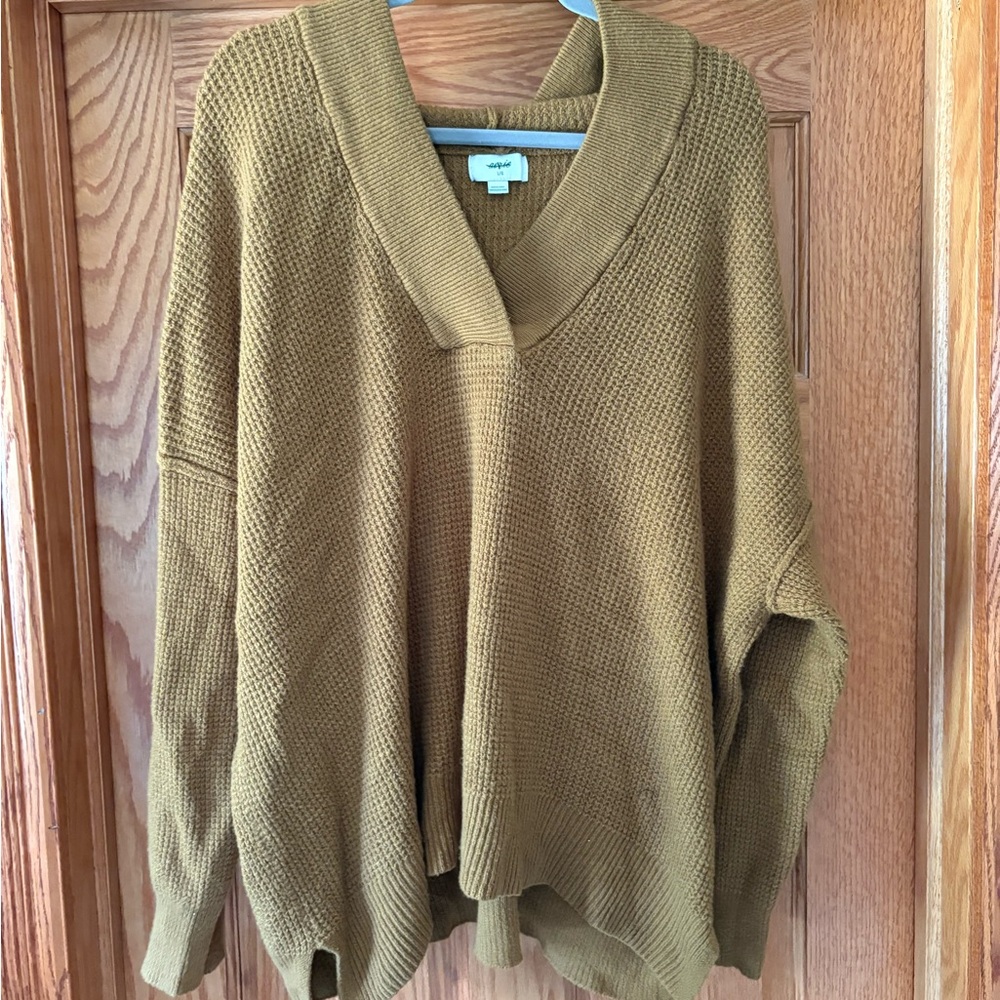 Aerie Mustard knit oversized sweater